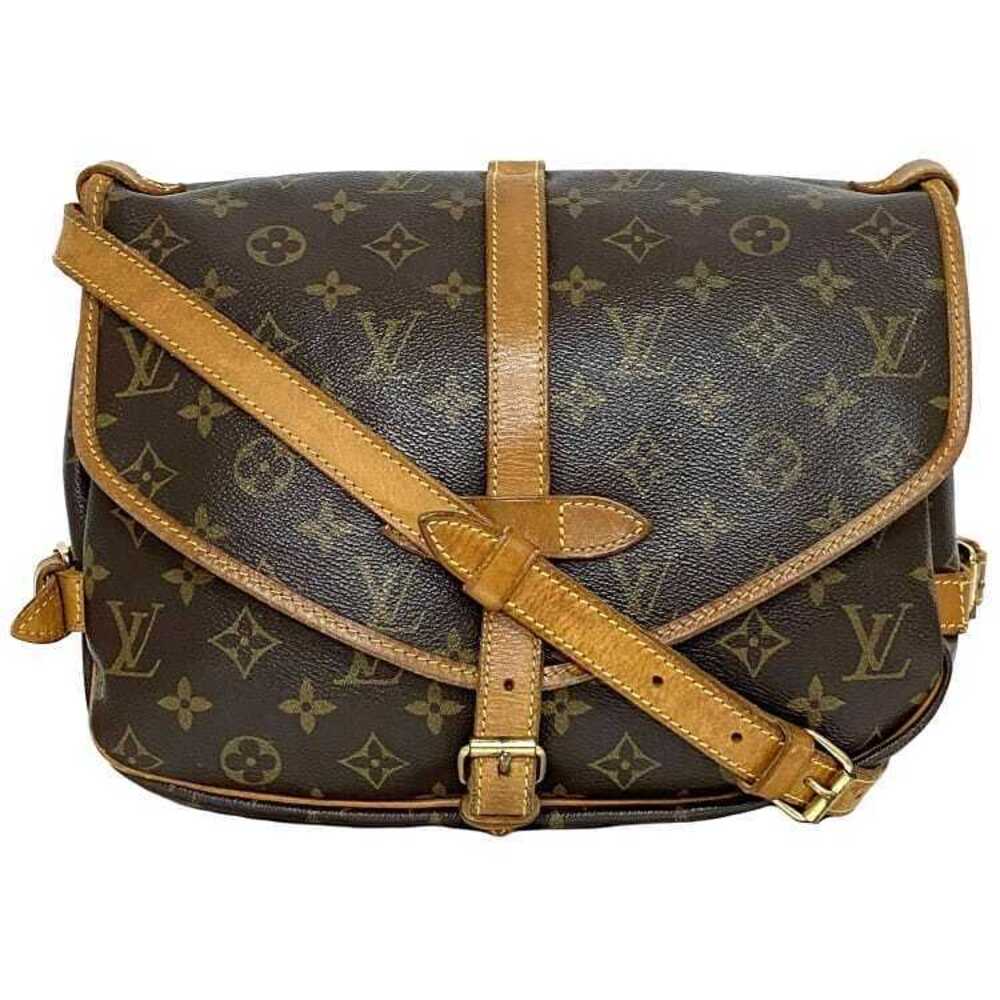 Louis Vuitton Saumur Shoulder Bag Brown Crossbody Flap Belt LV